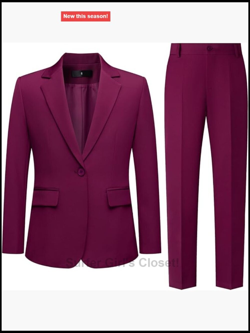 Women's 2 Piece Pant Suit Set Blazer Pants Business Professional Work